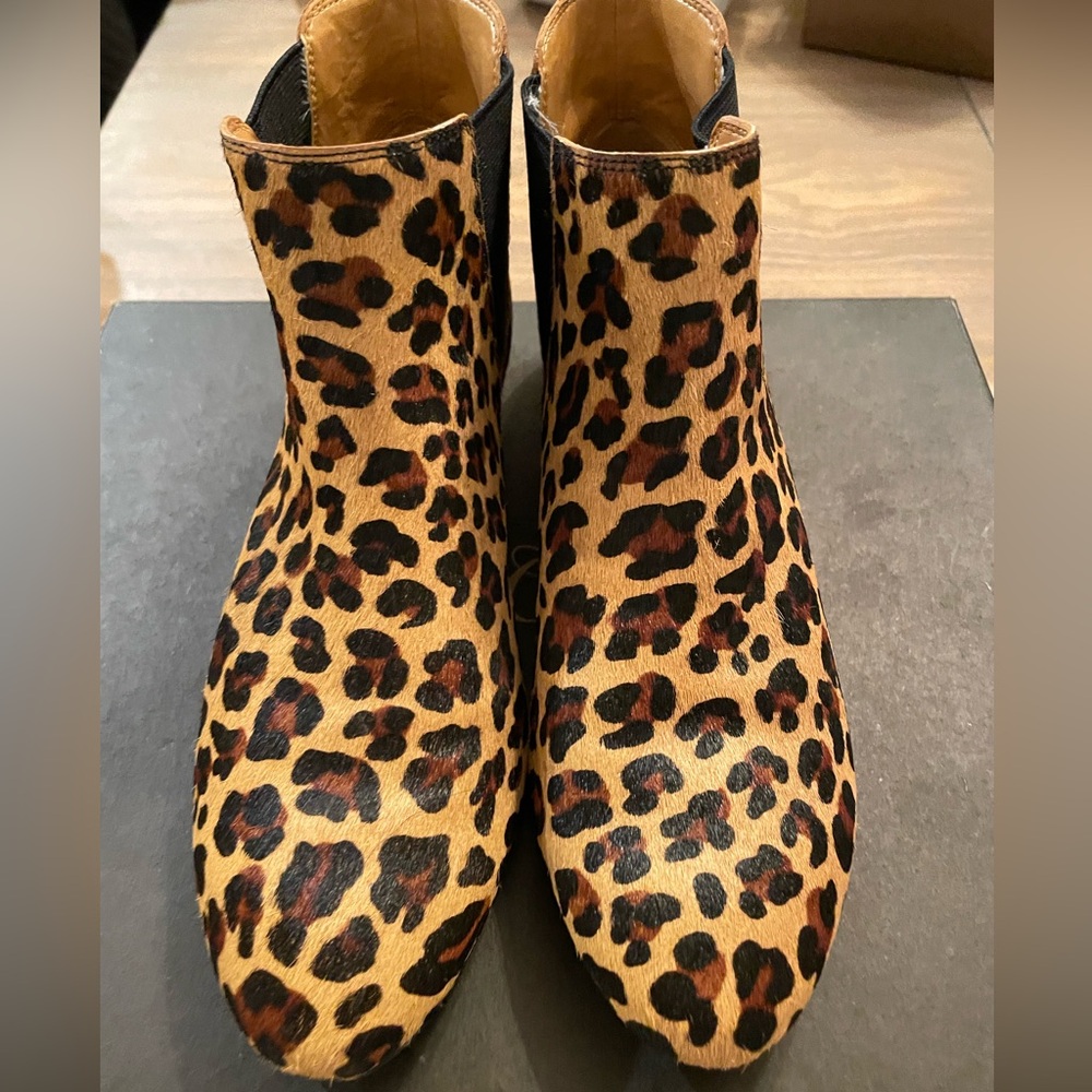 Leopard calf hair Chelsea boots